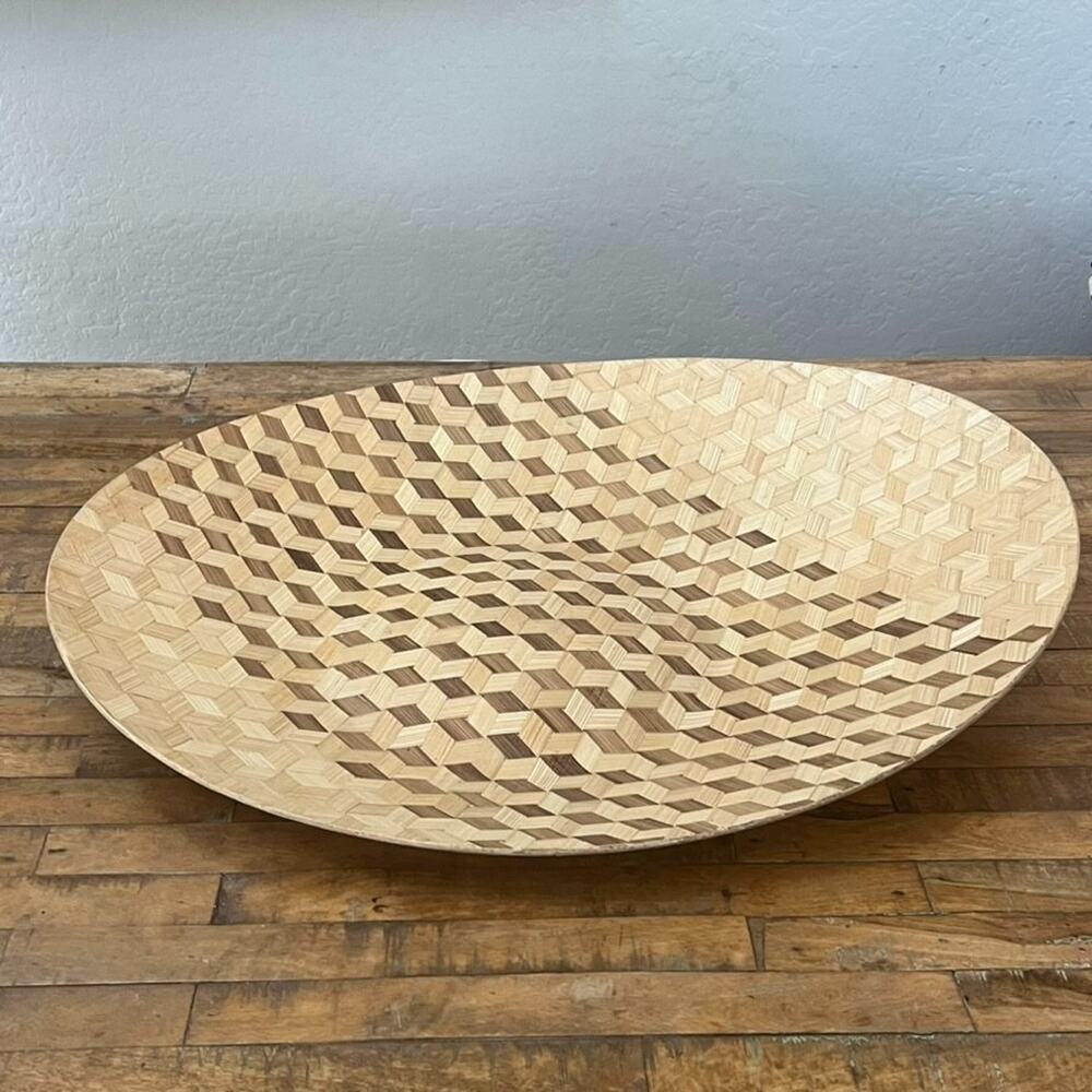 00's IKEA Sweden Bamboo XXL Tray Design by Nicolas Cortolezzi Modern Geometric